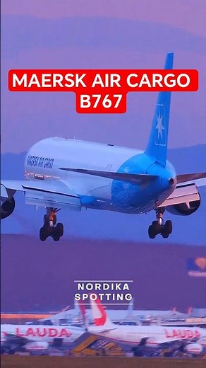 Maersk Air Cargo B767 landing at Vienna Airport | OY-SYA