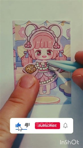 Pink Dress Glow-Up 💗✨ | Cute Sticker Makeover for Girls #stickermakeover #sticker #artprocess #cute