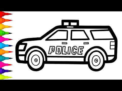 How to Draw a Police Car 🚓 | Easy Step-by-Step Drawing & Coloring Tutorial (Relaxing Art)