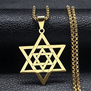 [Hot Item] Jewish Pendant with Necklace Star of David Solomon Seal Emblem Menorah Constellation