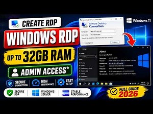 Create Free RDP Server | Up to 32GB RAM | Easy Setup Guide 2026 ✅