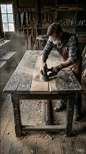 100-Year-Old Farmhouse Table Restoration in 30 Seconds 🤯 | Satisfying Woodworking Timelapse