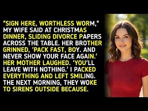 "SIGN HERE, WORTHLESS WORM," MY WIFE SAID AT CHRISTMAS DINNER, SLIDING DIVORCE PAPERS ACROSS...