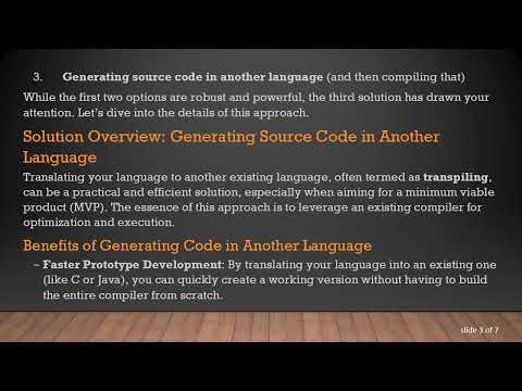 Is Translating Your Own Programming Language to Another Language a Good Practice?