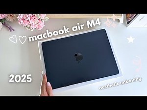 2025 MacBook Air M4 aesthetic unboxing (midnight) | game test 🎮