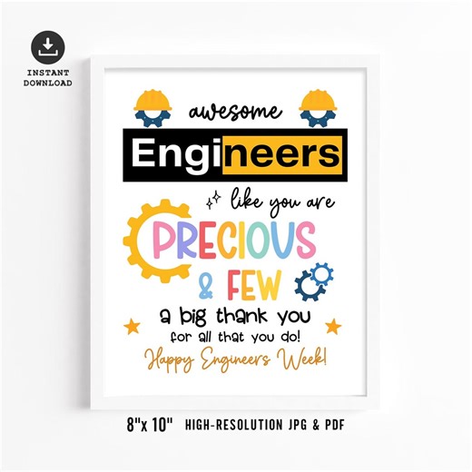 Engineers Week Printable Sign, Engineering Team Appreciation Decor, STEM Thank You Poster - Etsy