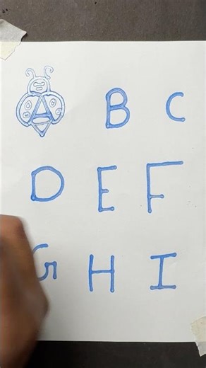 how to draw picture using Letter ATi i Easy drawing #shorts