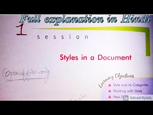 Styles in a Document Digital Documentation class 10 Information technology Sumita Arora code-402