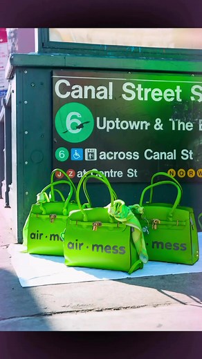 please help this up-and-coming designer show off his collection 🥺🙏 The air-MESS bag is from Duolingo SS27: The Phonetic Collection. Seven capsule pieces intended to elevate your wardrobe and your pronunciation, designed by @Megan O'Cain. #nyfw #ss27 #fashion