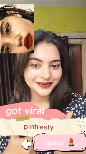 Cherry Red Pinterest Viral Lipstick 💄 | Perfect Bold Red Lip Tutorial ❤️ #Shorts #redlipstick