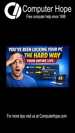 🔒Stop Using Your Keyboard To Lock Your PC! #WindowsTips #PCHacks #TechShortcut #windows #lockscreen