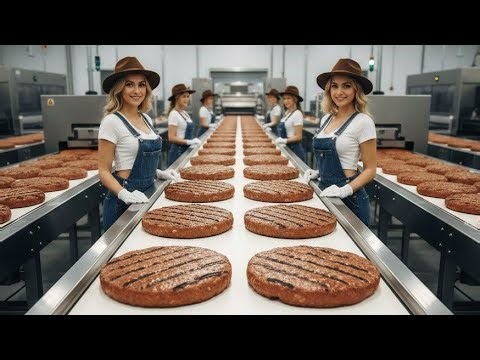 Inside America’s Chicken Patty Mega Factory | How They Turn Raw Meat into Frozen Patties 🍗🏭