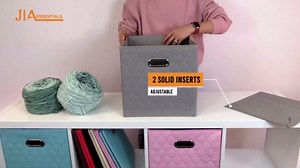 Medium 12-inch Brown Foldable Diamond Patterned Faux Leather Storage Cube Bins Set of Four with Handles with Dual Handles for living room, bedroom and office storage