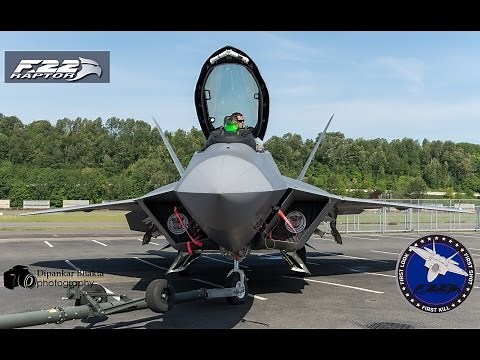 F-22 Raptor's Seattle MoF visit:display,cockpit,canopy operation, weapons bays,tow