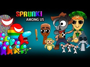 Among Us escapes Sprunki PINKI Stuck OREN FOR 24 HOURS | Among Us Animation
