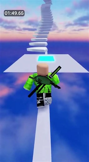 Roblox sky parkour — sprinting across thin paths toward the spiral tower challenge 😎 #roblox #shorts