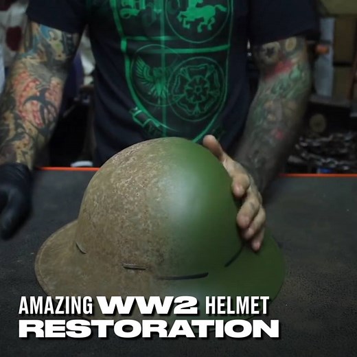 1.8M views · 4.9K reactions | This lad does such a good job at restoring this Second World War helmet  DiesInEveryFilm Customs | LADbible | Facebook