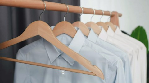 Amazon Basics Wood Suit Clothes Hangers, 30-Pack, Cherry