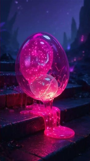 Alien egg smashes with thick bioluminescent slime #asmr #soundsforsleep #ai #shorts #halloween