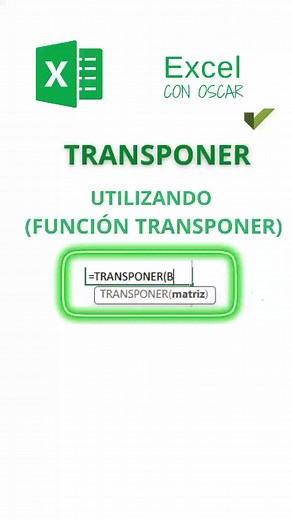 Transponer datos utilizando la función TRANSPONER en Excel. #exceltutorialforbeginners #excelpro #exceltrucosrapidos #exceltrucos #exceltips #excel #exceltutorial