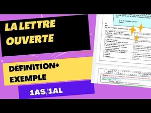 ⭕La lettre ouverte 1AS/1AL 💯👌 définition+ exemple #1as #1al