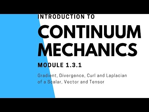 Module 1.3.1 Gradient, Divergence, Curl and Laplacian of a Scalar, Vector and Tensor
