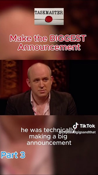 Make the BIGGEST announcement | Taskmaster | Part 3 #Taskmaster#TaskmasterUK#TaskmasterClips#GregDavies#AlexHorne#LittleAlexHorne#TaskmasterMoments#TaskmasterFans#TaskmasterEdit #BritishComedy#UKTV#TVClips#ComedyGold#PanelShow#FunnyTVMoments#TVHighlights