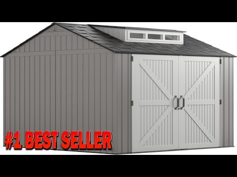 Rubbermaid Resin Outdoor Storage Shed With Floor (7 x 7 Ft) Weather - B09K92T3HV
