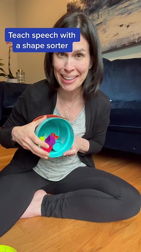 Teaching speech with a shape sorter- here’s how I might do it (great for one-year-olds or kids starting to imitate and use single words) #toddlertoys #speechtherapy #earlylearning #toddlerplay #tiktoktaughtme #tiktokpartner