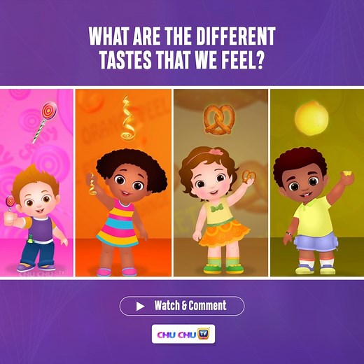 Is your little one aware of the different tastes we feel? If yes, then we are sure your child will have fun watching this video. Do tell us the different tastes in the comment below! #ChuChuTV #NurseryRhymes #BreakTime #ParentLife #Childhood | ChuChu TV Kids Songs & Stories