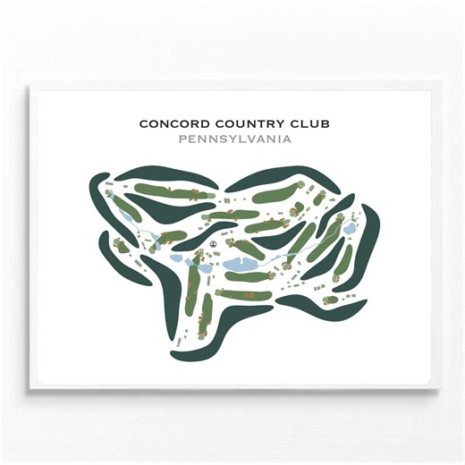 Concord Country Club, PA (updated Course) | Golf Course Map, Golf Map, Golfer Gift for Him, Scorecard Layout, Golfer Gift, Art Print Decor - Etsy