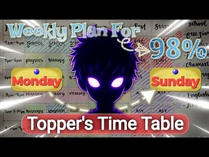 Topper’s Weekly Time Table 🤯 | Class 9th & 10th Study Routine | Motivation 🔥