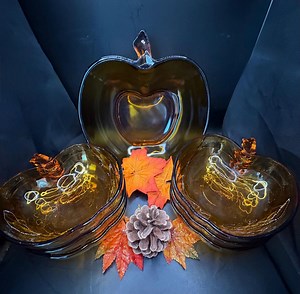 Apple Orchard Salad/dessert Set by Hazel Atlas - Etsy