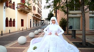 Wedding day photo shoot captures moment of explosion in Beirut