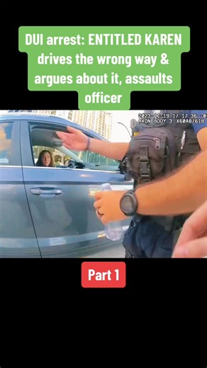 1K views · 13 reactions | Entitled karen drivers the wrong way and argues about its, assasults officer | Expresso | Facebook