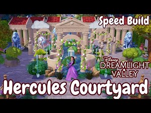 HERCULES INSPIRED COURTYARD AND GARDEN DESIGN SPEED BUILD in Disney Dreamlight Valley