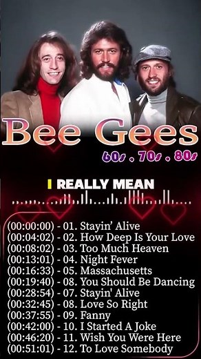 The Best Songs Of BeeGees Playlist Ever - BeeGees Greatest Hits Full Album