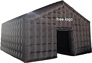 Black Nightclub Tent Inflatable Party Tent Inflatable Disco Nightclub Tent Led Lighting Mobile Night Club Tent for Party Pavilion for Backyard/Outdoor Events (16.5ft x 16.5ft x10ft with Blower)