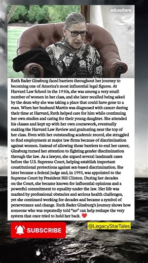 They Told Her She Was Taking a Man’s Spot… She Changed American Law Forever ⚖️❤️