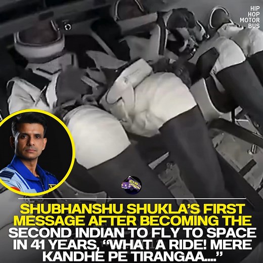 HIP-HOP MOTOR BUS on Instagram: "NASA Axiom 4 Mission Launch: Indian astronaut Shubhanshu Shukla scripted history by embarking on a space odyssey along with three others to the International Space Station as part of a commercial mission by Axiom Space on Wednesday, June 25. As the first stage was crossed, Shubhanshu Shukla sent a message from space, stating that he, along with the crew, was orbiting Earth at a speed of 7.5 km per second. Shukla also said he had the Indian tricolour on his should
