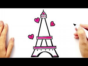 How to draw a cute Eiffel Tower