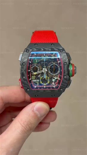 RM WATCH on Instagram: "6501 Configuration Overview Movement Proprietary customized chronograph movement architecture with integrated column-wheel mechanism and bidirectional winding system. Functions include hours, minutes, small seconds, date display, and flyback chronograph. A non-high-frequency balance design is adopted to enhance timekeeping stability and long-term reliability. Case Constructed using carbon-fiber and quartz-fiber composite lamination technology. Multiple 45-micron layers ar