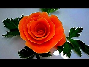 HOW TO MAKE ROSE CARROT FLOWER & VEGETABLE CARVING - ART IN CARROT