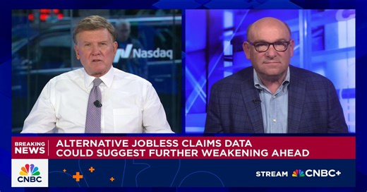 Alternative jobless claims data could suggest further weakening ahead