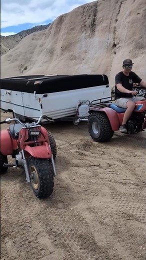 Moving camp with the ol' Big Red 3 Wheeler💪 #3wheeler #honda #bigred #camping