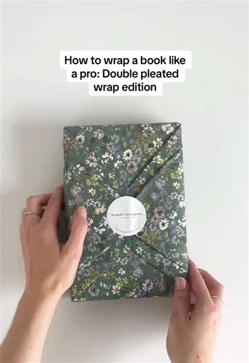 How to wrap a book like a pro: Double pleated wrap edition! #giftwrapping #giftwrap #howto #tutorial #wrappinggifts