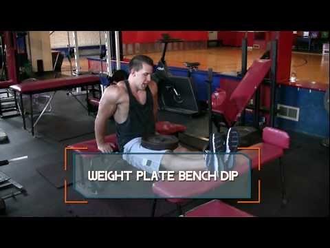 Weight Plate Bench Dip - How to do Weighted Bench Dips