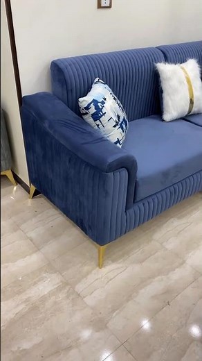 💙 Luxury Blue L Shape Sofa Design 2025 | Modern Velvet Sofa Set for Living Room 🛋️ #shorts