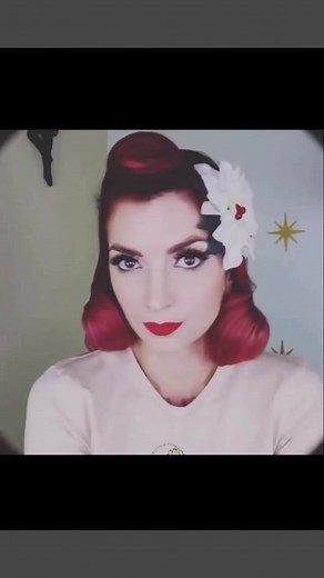 11K views · 113 reactions | Here’s a little holiday hair tutorial for y’all! This is a great style of you haven’t quite mastered victory rolls but you still love that vintage flair. You can also tie a scarf around the front!.My shirt is by @mischief_made_me.#holidayhair #hairtutorial #vintagehair #vintagehairstyle #pinup | Cherry Dollface | Facebook