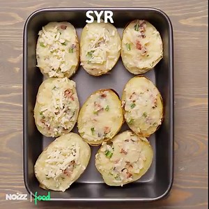 198K views · 2.3K reactions | Jednoduchý recept na plnené pečené zemiaky so slaninkou a syrom si zamiluješ  | NOIZZfood.sk | Facebook